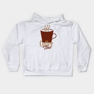 Coffee time Brown Coffee mug and text Kids Hoodie